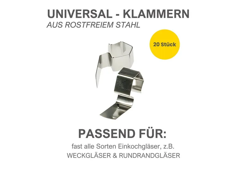 mikken mikken Universal-Klammern für Einkochgläser und Weckgläser – wiederverwendbar – Produktbild 6 von 8