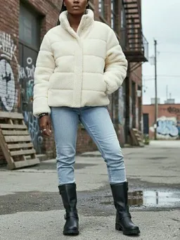 Will's Vegan Shop Will's Vegan Shop Recycelte Teddy-Pufferjacke – Produktbild 1 von 1