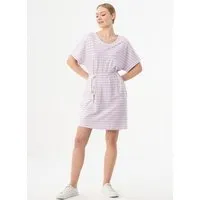 ORGANICATION ORGANICATION Gestreiftes Jerseykleid aus Bio-Baumwolle und Leinen, Lavender fog/off white, – Produktbild 1 von 1