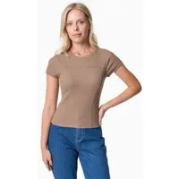 ORGANICATION ORGANICATION TILLDA | Rib T-Shirt aus TENCEL Modal und Bio-Baumwolle, Gravel, – Produktbild 1 von 1