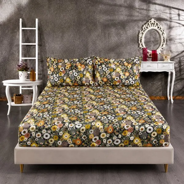 Bruno Barella Bruno Barella Spannbettlaken Bio Baumwolle – Perfekte Passform für 90x200 & 140x200 cm, Blumen, – Produktbild 1 von 1