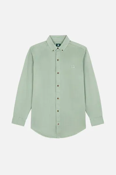 Trendsplant Trendsplant Postiguet Pigment Dyed Twill Shirt Eucaliptus, Grün, – Produktbild 2 von 4
