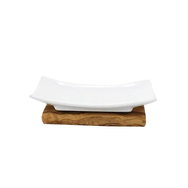Mitienda Shop Mitienda Shop Seifenablage aus Porzellan und Holz – Produktbild 1 von 4