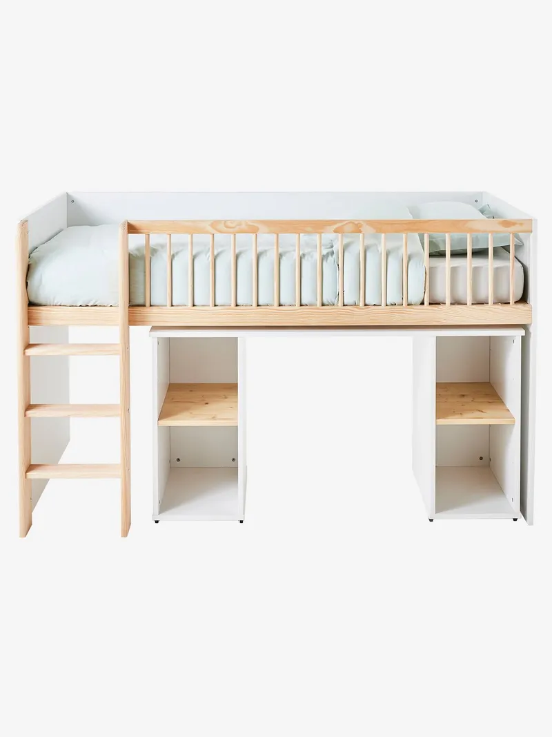 Vertbaudet Kinderbett GECKO mit Schreibtisch Kombi-Hochbett 90x190 cm, Weiß, – Produktbild 4 von 4