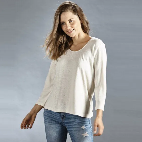 Kokon Zwo Kokon Zwo Rundhalsshirt 3/4-Arm 100% Bouretteseide, Natur, – Produktbild 1 von 1