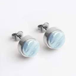 ALEXASCHA ALEXASCHA Edelstahl Ohrstecker mit Glasstein | Silber – Produktbild 1 von 1