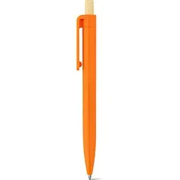 hi!dea™ hi!dea™ ZARA. Kugelschreiber aus ABS mit Bambusdruckknopf, Orange, – Produktbild 1 von 1