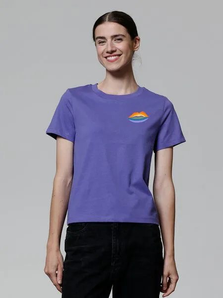 watapparel watapparel T-Shirt Frauen Kuss Kuss, Purple love, – Produktbild 2 von 3