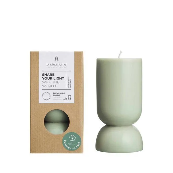 Originalhome Originalhome Nachhaltiges Kerzengeschenk: Handgegossene vegane Designkerze - Organic S,, Grün, – Produktbild 1 von 1