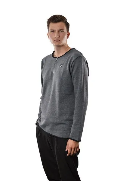 EMPIRE-THIRTEEN EMPIRE-THIRTEEN Basic Sweater "EMPIRE", Grau, – Produktbild 4 von 4