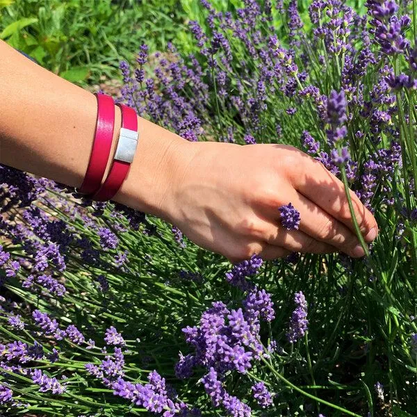 Mitienda Shop Mitienda Shop Lederarmband mit Magnetverschluss Unisex, Pink-silber, – Produktbild 2 von 4