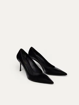 BIKKOU BIKKOU Damen vegan Pumps Romantic Dinner Schwarz Python – Produktbild 1 von 1