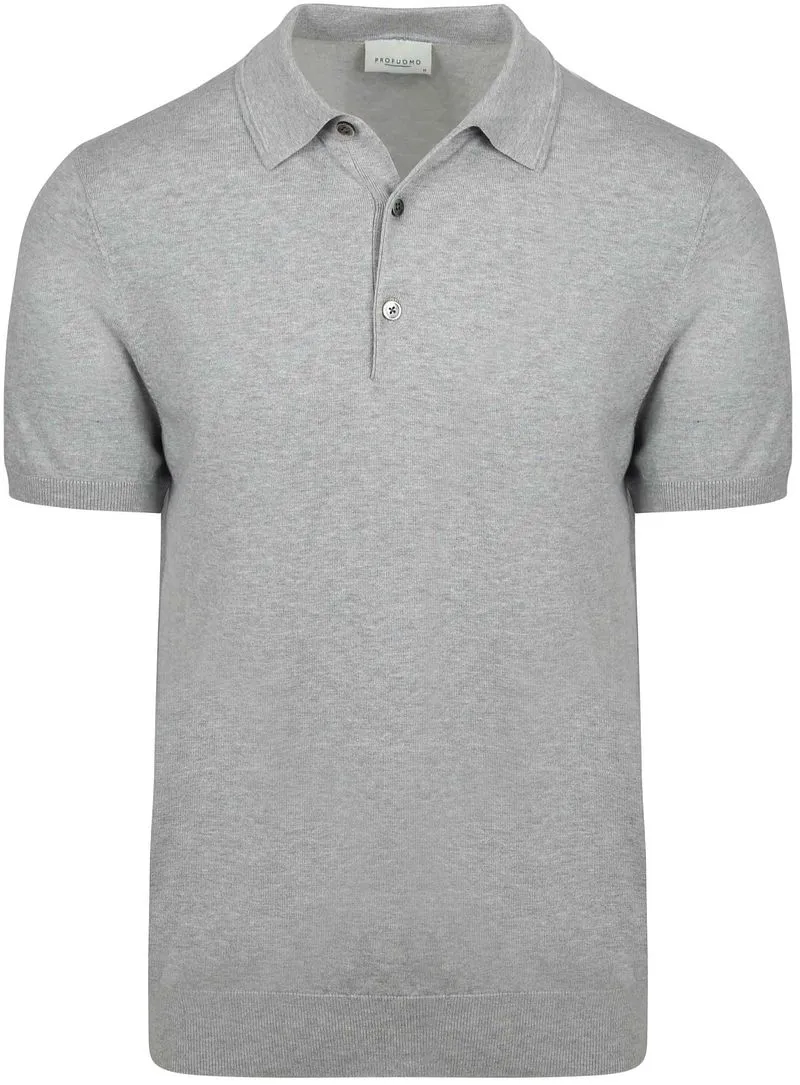 Profuomo Profuomo Gestricktes Poloshirt Grau - Größe L, Grau, – Produktbild 2 von 5
