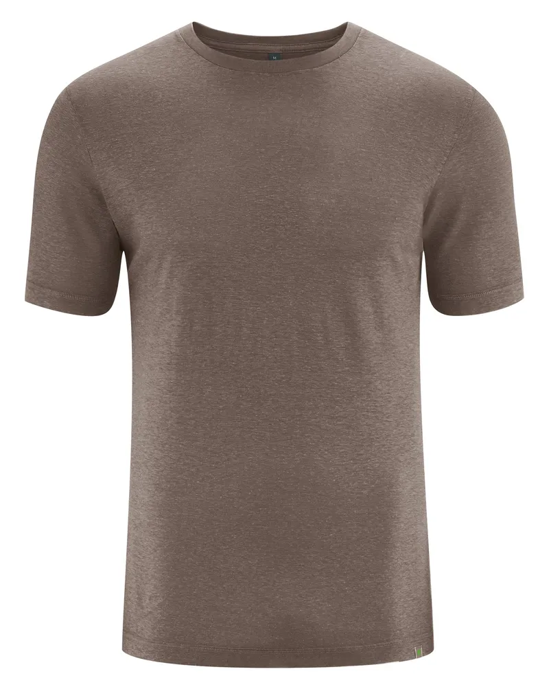 HempAge Hempage Herren vegan T-Shirt Slim Fit Staubbraun, Braun, – Produktbild 1 von 2