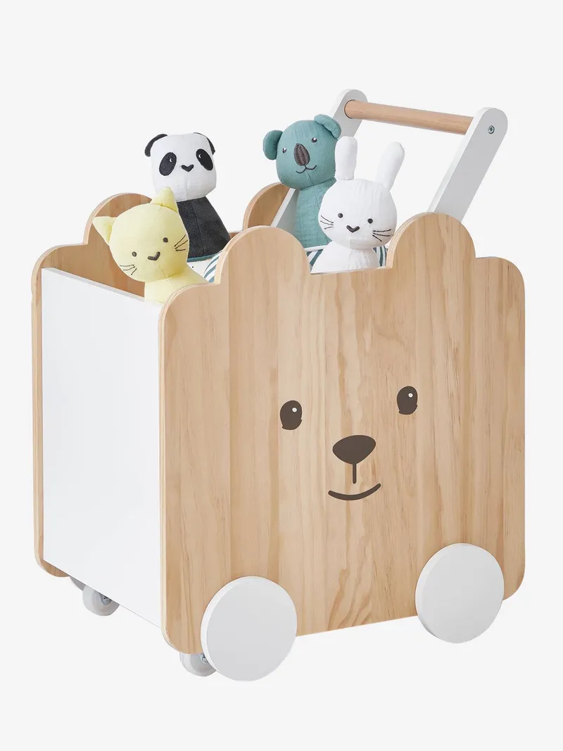Vertbaudet Kinderzimmer Fahrbare Spielzeugkiste BÄR, Braun, – Produktbild 4 von 4