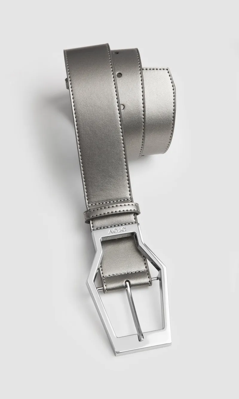 Prev Prev Damen vegan Gürtel Karel Maxi Chrome, Hellgrau, – Produktbild 1 von 1