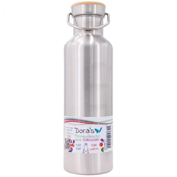 Dora's Dora's Retro-Thermosflasche (0,5l) – Doppelwandiger Edelstahl, Silber, – Produktbild 1 von 3