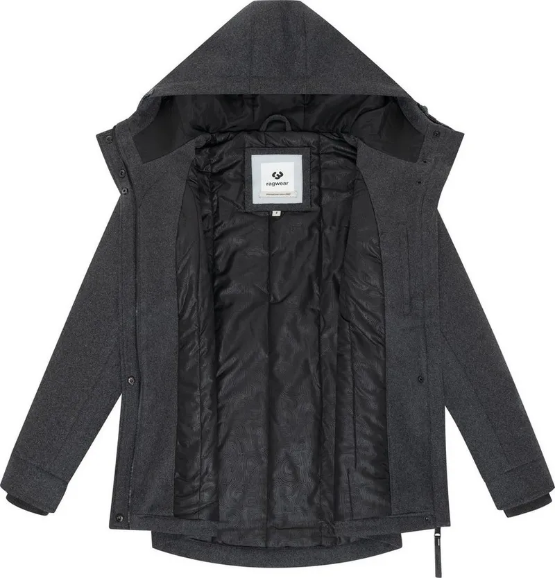 ragwear ragwear Winterjacke Monadde Felt YOUMODO Wasserfeste warme Jacke mit Kapuze, Grau, – Produktbild 1 von 4