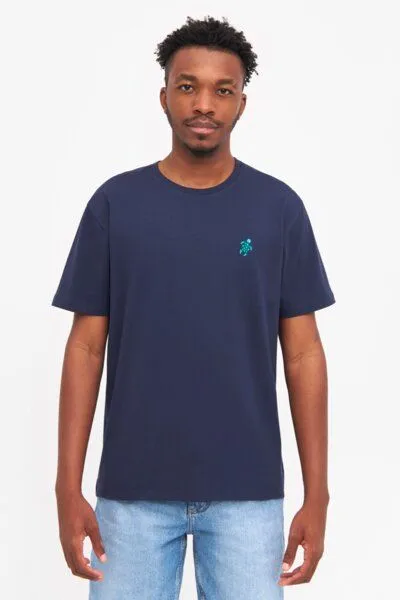 Natural Vibes Natural Vibes T-Shirt Schildkröte Bio GOTS | Blaues T-Shirt | Marineblaues T-Shirt | Herren Damen T-Shirt – Produktbild 3 von 4