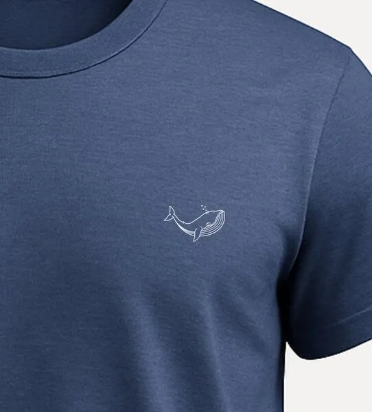 vis wear vis wear Wal der Ozeane - Strand Surf - Organic Shirt, Navy, – Produktbild 2 von 4