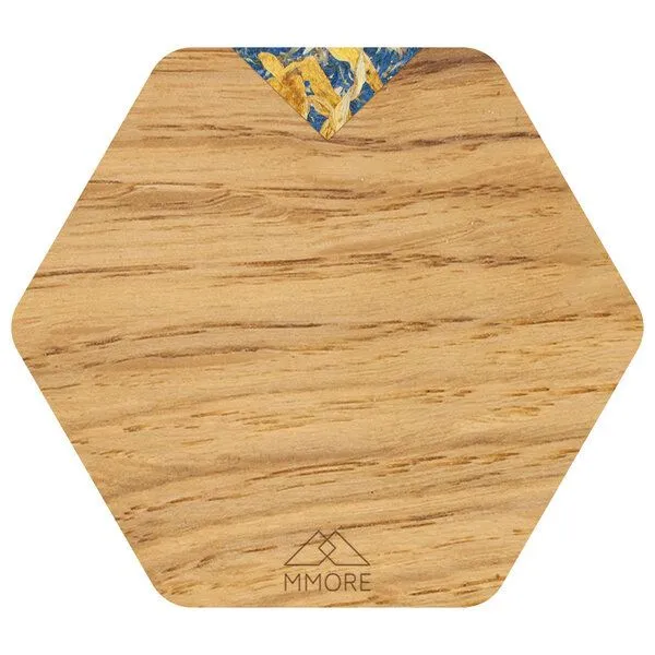 MMore MMore Untersetzer aus Holz - Amerikanischer Nussbaum, Eichenholz und organische Materialien / 4er-Set, Sommerhimmel, – Produktbild 1 von 5