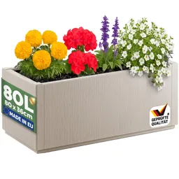 Casaria® Blumentopf Ethica Kreideweiß Kunststoff 80x36x36cm – Produktbild 1 von 1