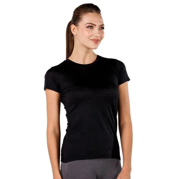 Woolona Woolona Rundhals-T-Shirt - Pera - 100% Merinowolle, Schwarz, – Produktbild 1 von 3