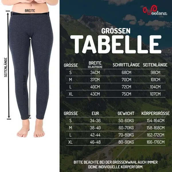 Woolona Woolona Merino Leggings Damen - NORTE - 100% Merinowolle, Anthrazit, – Produktbild 1 von 4