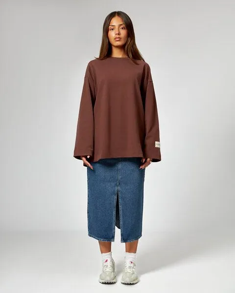 noemvri fashion label noemvri fashion label Oversized Longsleeve Bailey braun – Produktbild 4 von 4