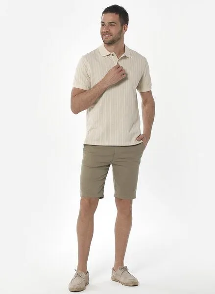 ORGANICATION ORGANICATION Slim Chino-Shorts aus Bio-Baumwolle, Grün(olive), – Produktbild 2 von 3