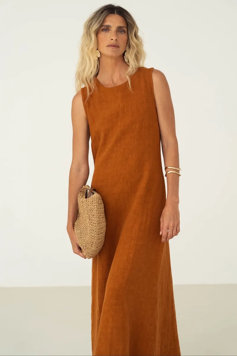Näz Näz Damen vegan Kleid Leonie, Braun, – Produktbild 1 von 2