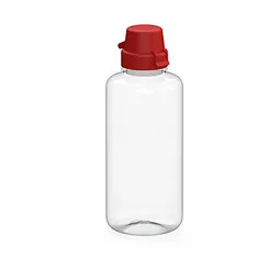 elasto elasto Trinkflasche School, 1 l, RENEW, transparent/standard-rot – Produktbild 1 von 1