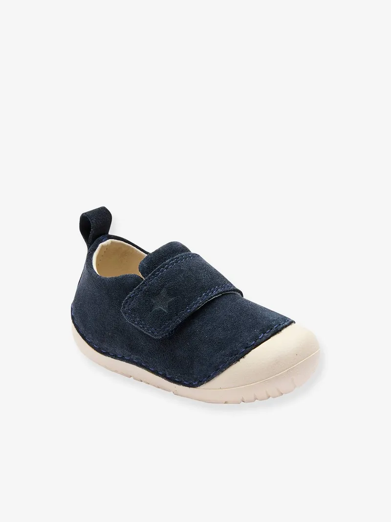 Vertbaudet Weiche Baby Hausschuhe mit Klett, Marine, – Produktbild 1 von 4