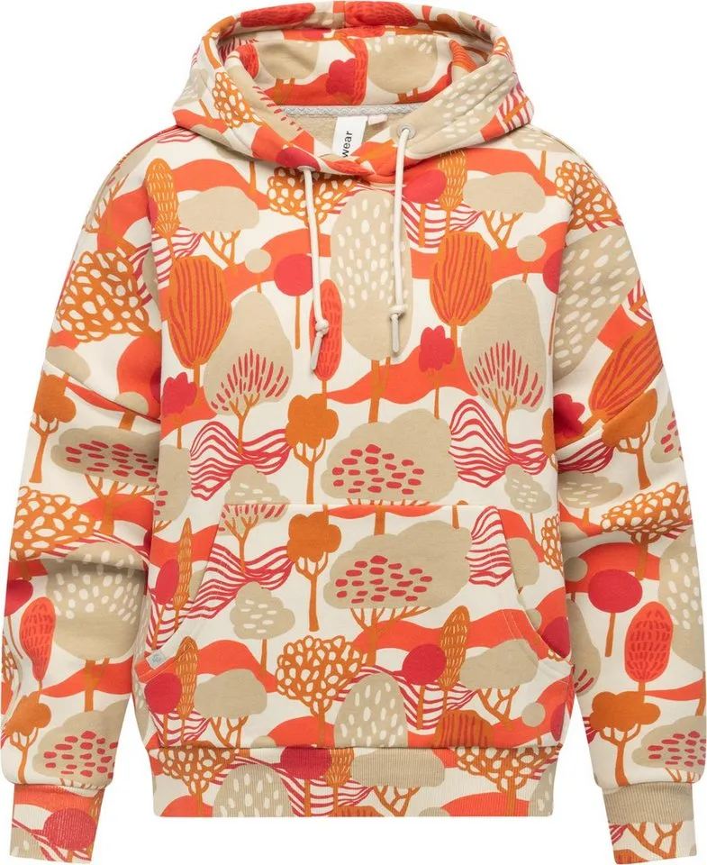 ragwear ragwear Kapuzenpullover Pirita Print Hoodie mit verstellbarer Kapuze, Braun, – Produktbild 1 von 3