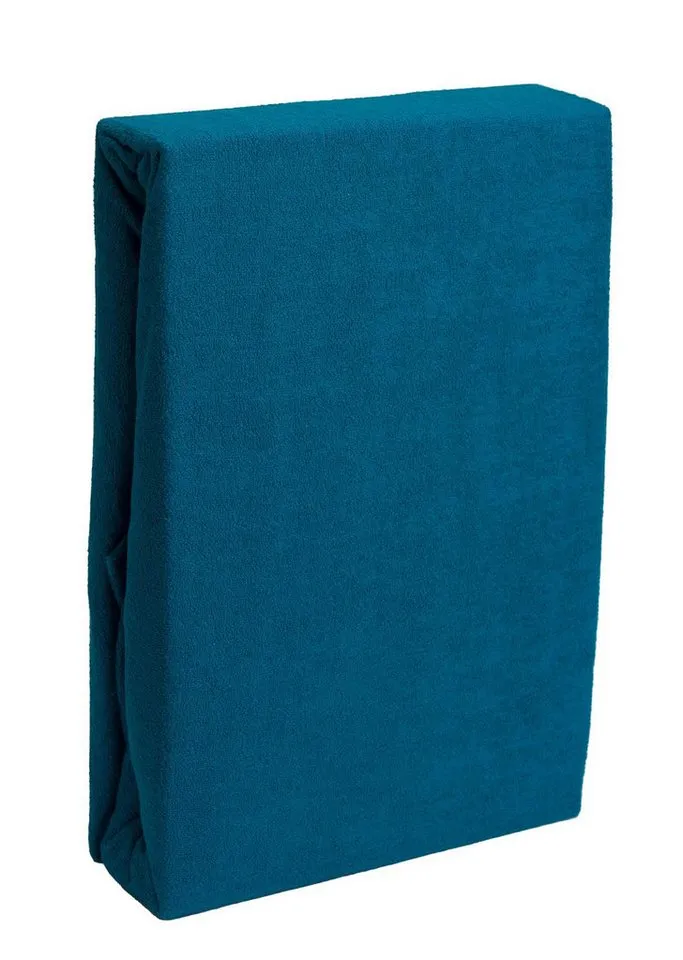 Carpe Sonno Spannbettlaken Frottee Winter Laken 90x200 100x200 140x200 160x200 180x200 200x200, Frottee, Gummizug: rundum, (1 Stück), Kuscheliges Winter Spannbettlaken 100x200 Spannbetttuch Petrol, Blau, – Produktbild 2 von 5
