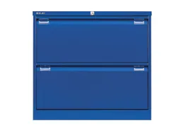 Bisley Bisley Registraturschrank oxfordblau zweibahnig, zwei Schübe RAL 839 – Produktbild 1 von 1