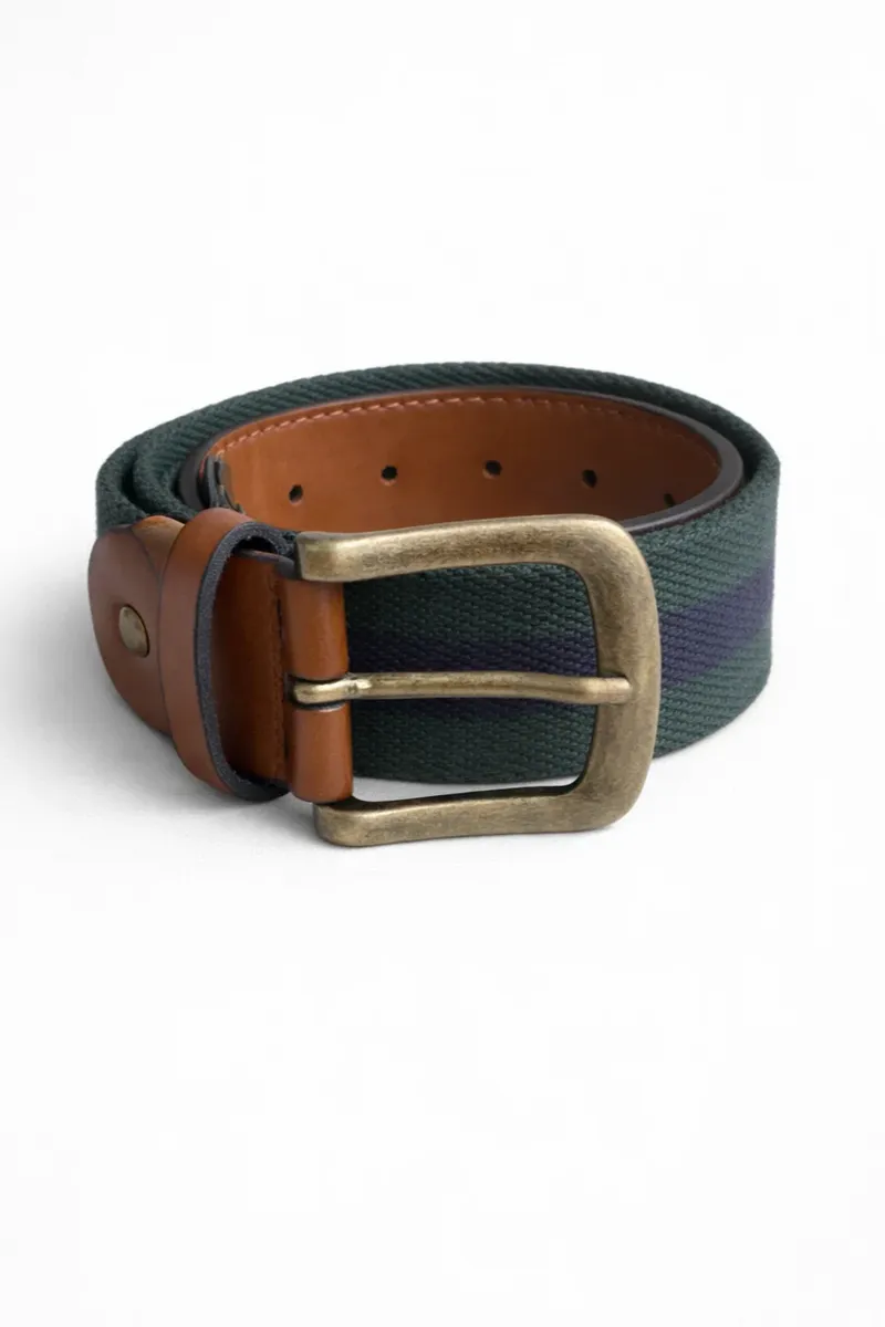 Solari Milano Solari Milano Herren vegan Gürtel Sempione Grün/Blau, Grün, – Produktbild 1 von 2