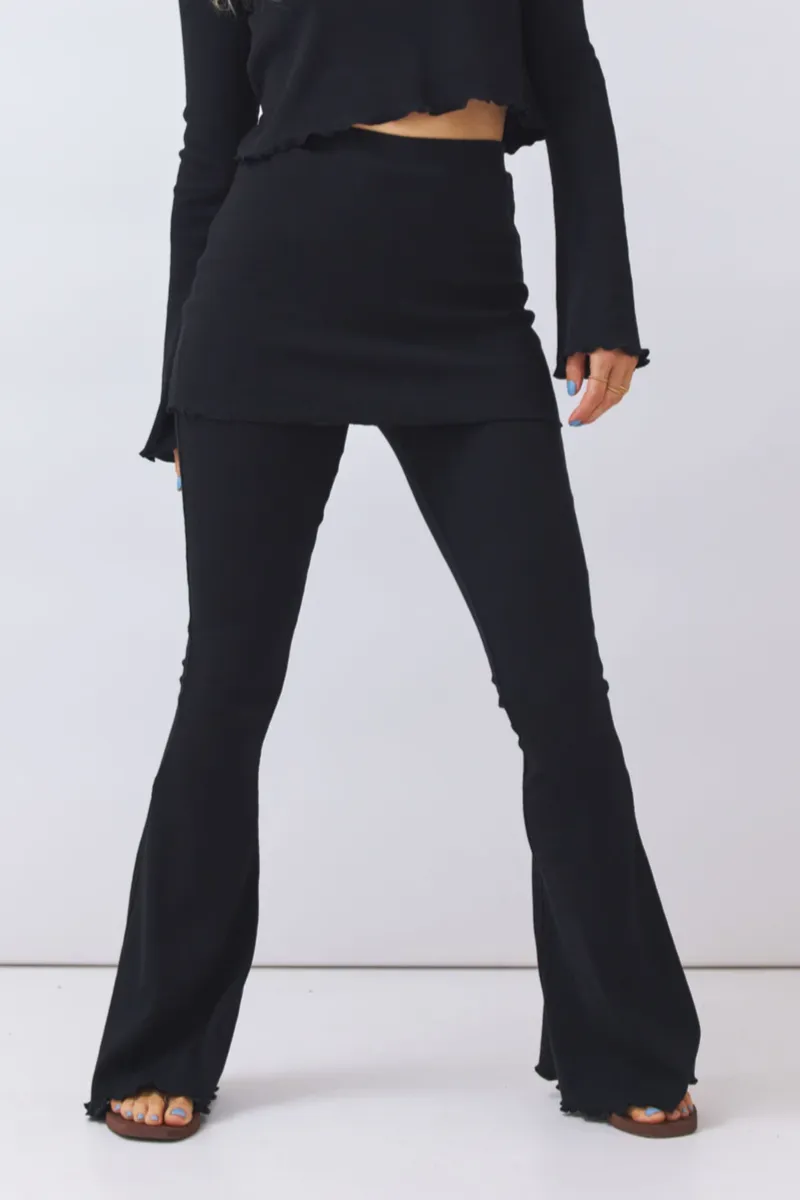 Baìge the Label Baìge the Label Damen vegan Hose Rock Flared Batari, Schwarz, – Produktbild 2 von 2