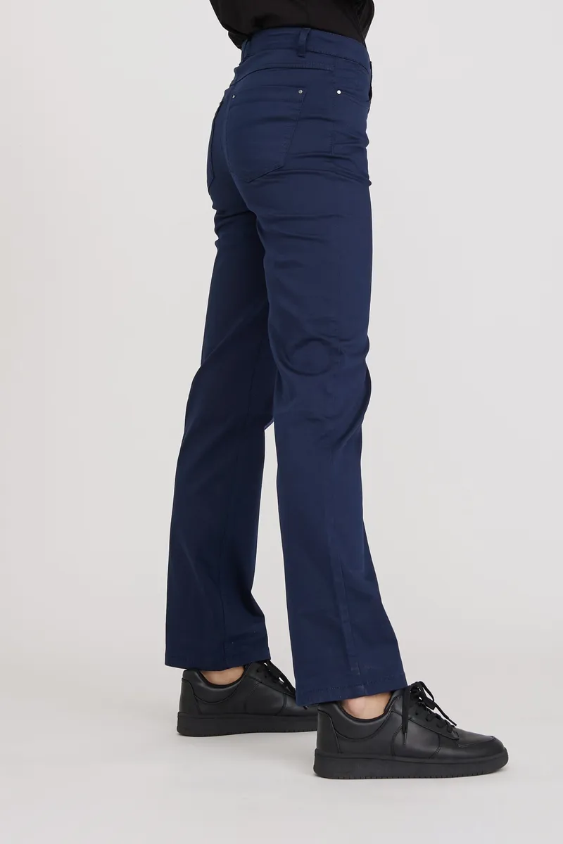 LAURIE LAURIE Damen vegan Hose Amelia Straight Medium Length Navy, Extra dunkelblau, – Produktbild 2 von 2
