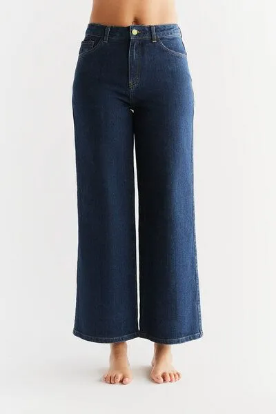 Evermind Evermind W's Wide Leg Jeans-WE1009, Lapis blue, – Produktbild 3 von 5