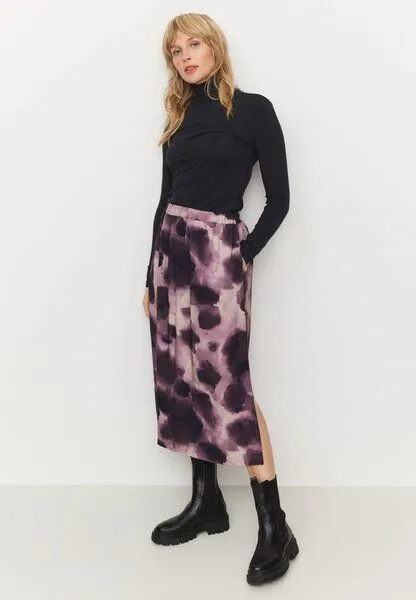 recolution Damen Rock aus LENZING ECOVERO Viskose - HOLLY WATERDROP - recolution, Dark grape (lila), – Produktbild 1 von 4