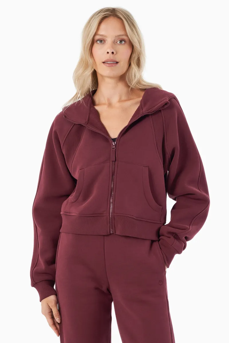 ORGANICATION ORGANICATION Damen vegan Hoodie Full Zip Joddy Bordeaux, Dunkelrot, – Produktbild 2 von 2