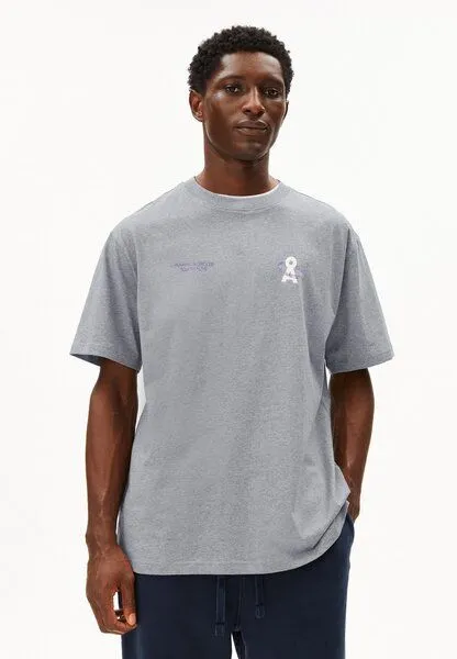 ARMEDANGELS ARMEDANGELS MAARKOS UN-WASTED Herren T-Shirt aus recyceltem Baumwoll Mix, Silver melange, – Produktbild 1 von 4