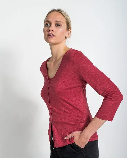 Alma & Lovis Alma & Lovis Kurzjacke aus Leinen | Linen Jacket, Poppy red (rot), – Produktbild 2 von 4