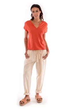 RAVENS VIEW IBIZA RAVENS VIEW IBIZA Damen vegan Hose Santorini Sand Beige – Produktbild 1 von 1