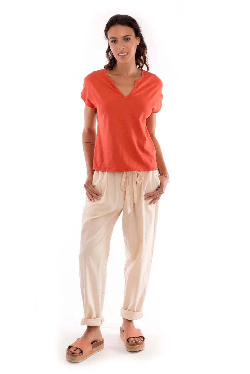 RAVENS VIEW IBIZA RAVENS VIEW IBIZA Damen vegan Hose Santorini Sand Beige, Beige, – Produktbild 1 von 2