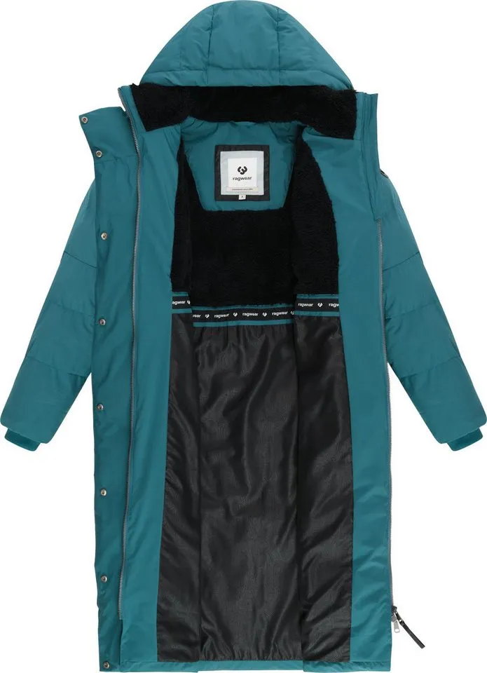 ragwear ragwear Wintermantel Pavla Long Soft YOUMODO Wasserdichter Steppmantel mit Kuschelkragen, Grün, – Produktbild 1 von 3
