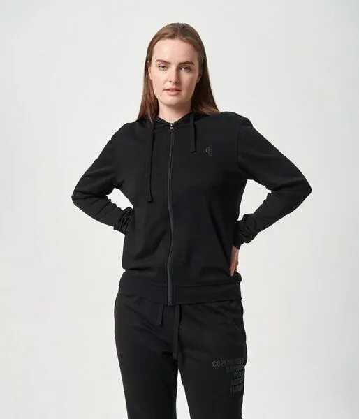 Copenhagen Bamboo Schwarzer Bambus-Kapuzenpullover mit Reißverschluss – Produktbild 3 von 4