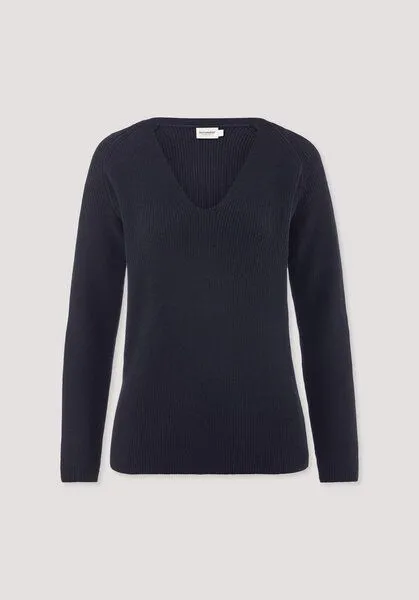 hessnatur hessnatur Strick Pullover Regular aus reiner Bio-Baumwolle, Marine, – Produktbild 4 von 4