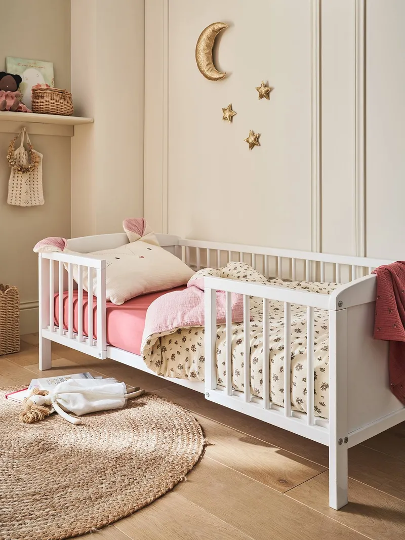 Vertbaudet Vertbaudet Kinderbett WIKI mit Fallschutz 70x140 cm, Weiß, – Produktbild 1 von 3